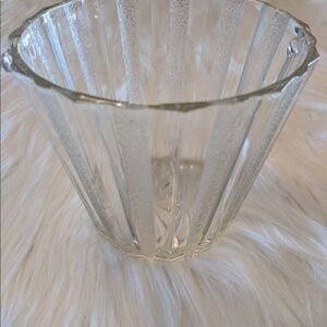 Vintage Frosted Cystal Ice Bucket Glass